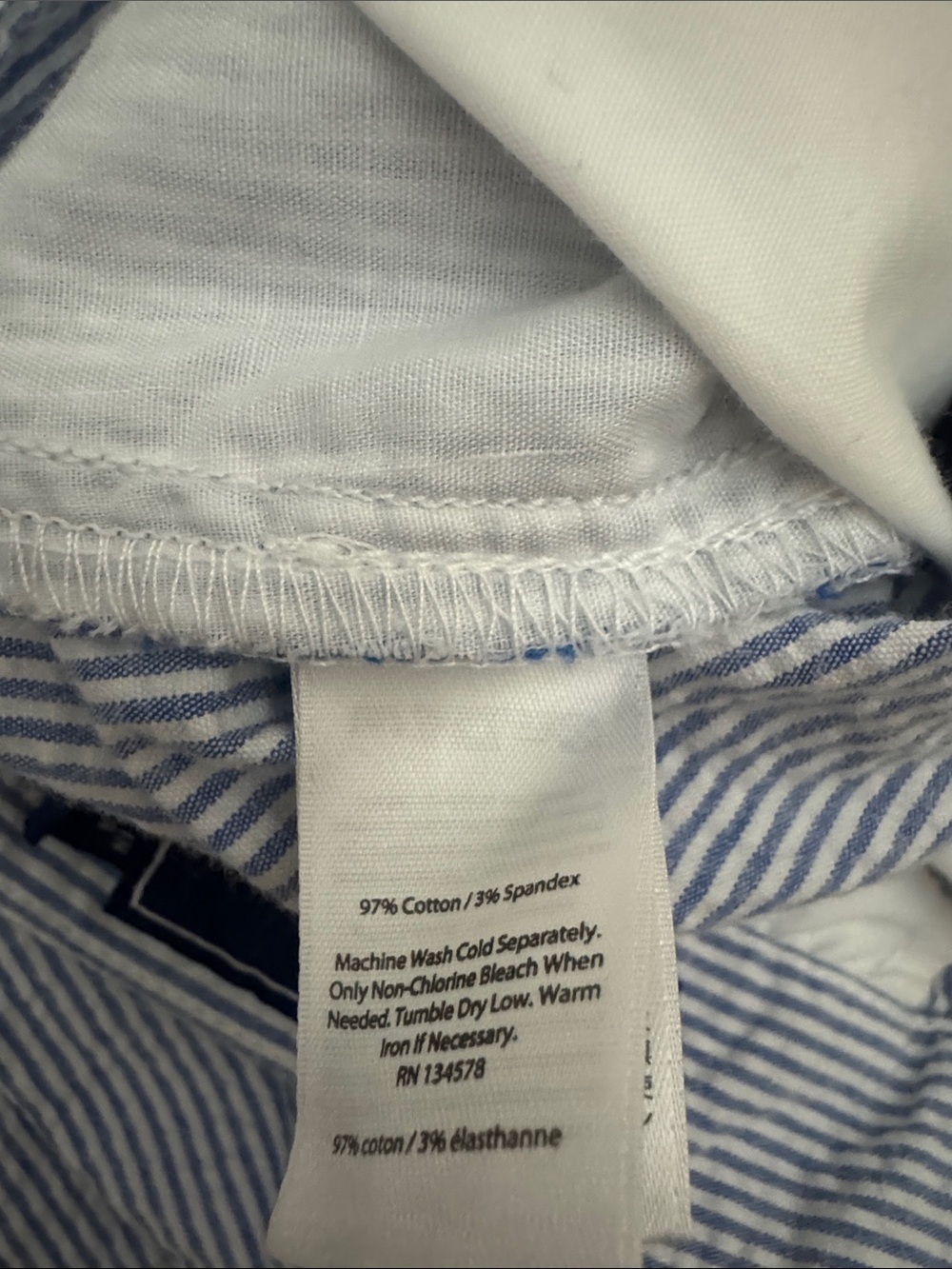 Vineyard Vines Seersucker Flat Front Shorts - Light Blue/White 16 school - Picture 7 of 8
